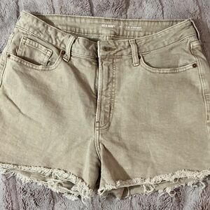 Old Navy Tan O.G straight Frayed Hem Jean Shorts